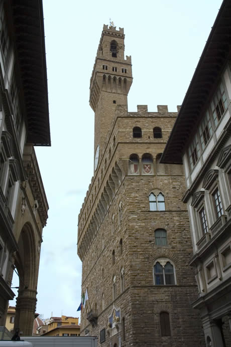 Clock tower of the palazzo vecchio in Florence photo