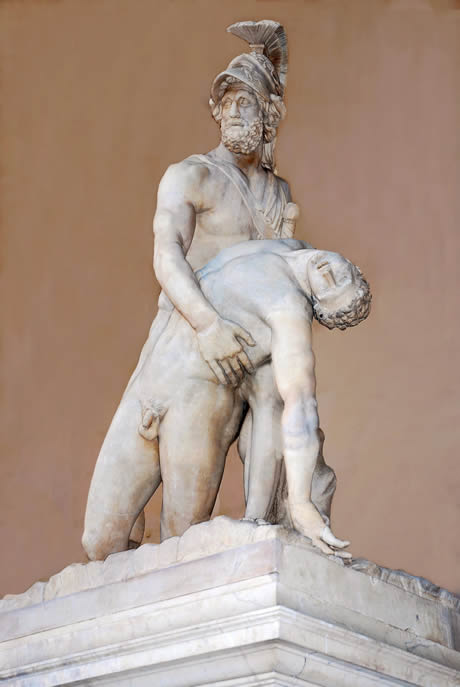 Menelaus supporting the body of patroclus in the loggia dei lanzi Florence photo