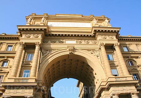 Piazza della repubblica triumphal arch Florence photo