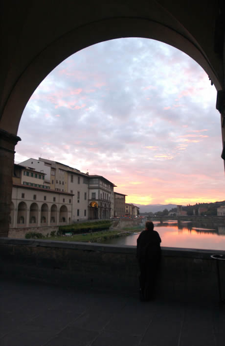 Ponte vecchio and the arno river in Florence photo