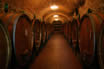 An italian wine cellar full of barrels of chianti near Florence