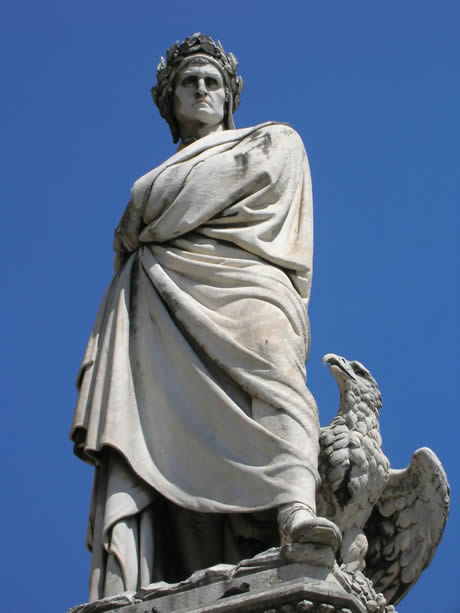 Statua di Dante Alighieri a Firenze foto