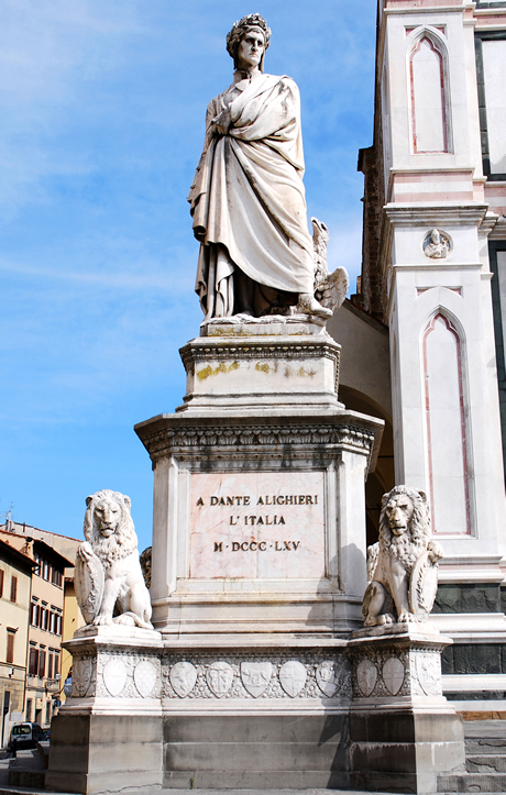 Statuia lui dante alighieri Florenta foto